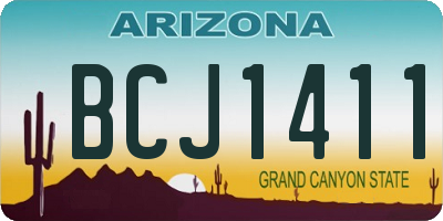 AZ license plate BCJ1411