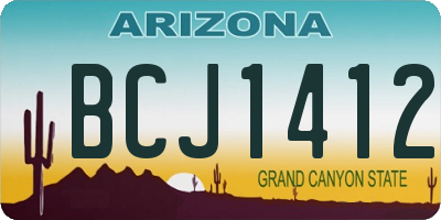 AZ license plate BCJ1412