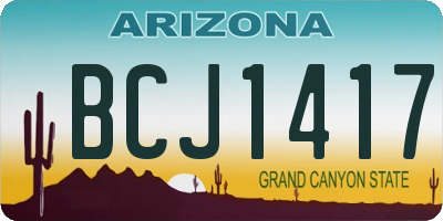 AZ license plate BCJ1417