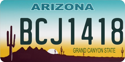AZ license plate BCJ1418