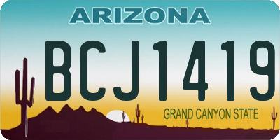 AZ license plate BCJ1419
