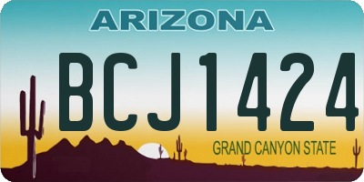AZ license plate BCJ1424