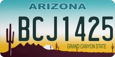 AZ license plate BCJ1425