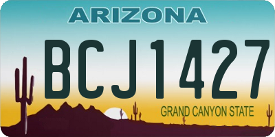 AZ license plate BCJ1427