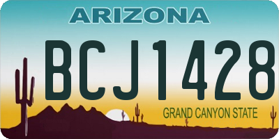 AZ license plate BCJ1428