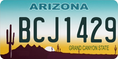 AZ license plate BCJ1429