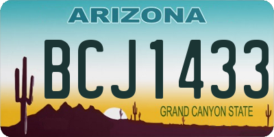 AZ license plate BCJ1433