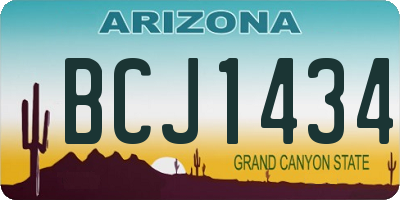 AZ license plate BCJ1434