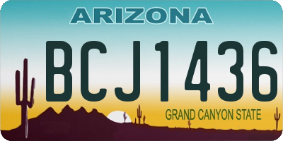AZ license plate BCJ1436
