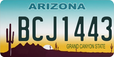 AZ license plate BCJ1443