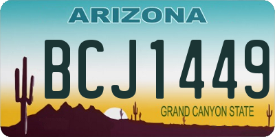 AZ license plate BCJ1449