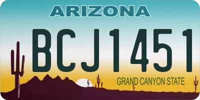 AZ license plate BCJ1451