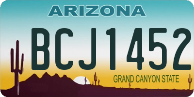 AZ license plate BCJ1452