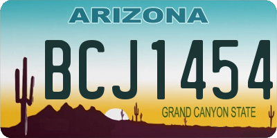 AZ license plate BCJ1454
