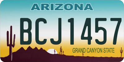 AZ license plate BCJ1457
