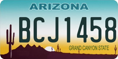 AZ license plate BCJ1458