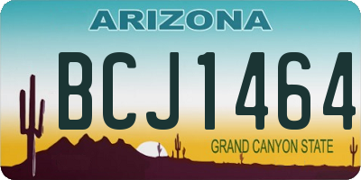 AZ license plate BCJ1464