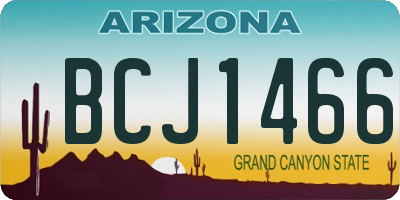 AZ license plate BCJ1466