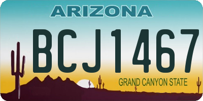 AZ license plate BCJ1467