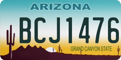 AZ license plate BCJ1476