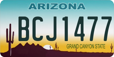 AZ license plate BCJ1477