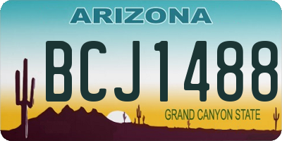 AZ license plate BCJ1488