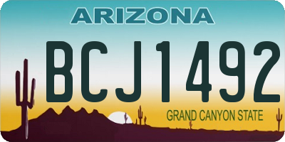 AZ license plate BCJ1492