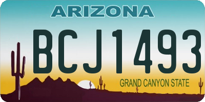 AZ license plate BCJ1493