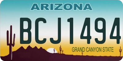 AZ license plate BCJ1494