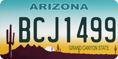 AZ license plate BCJ1499