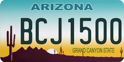 AZ license plate BCJ1500
