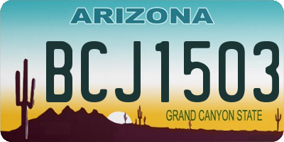AZ license plate BCJ1503