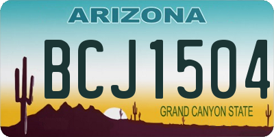 AZ license plate BCJ1504