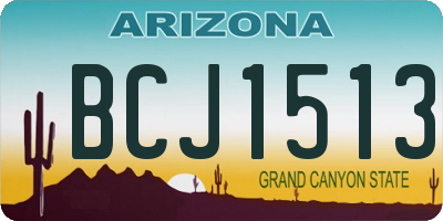 AZ license plate BCJ1513