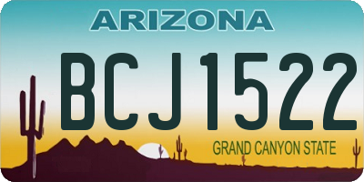 AZ license plate BCJ1522