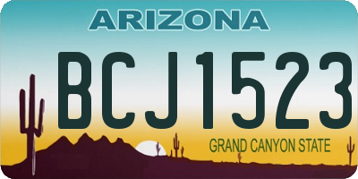 AZ license plate BCJ1523