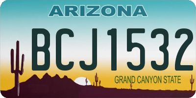 AZ license plate BCJ1532