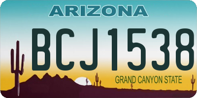 AZ license plate BCJ1538