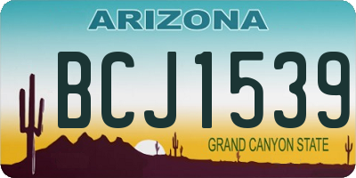 AZ license plate BCJ1539