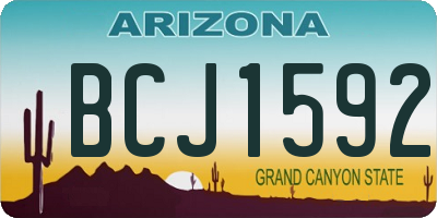 AZ license plate BCJ1592