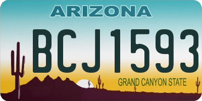 AZ license plate BCJ1593