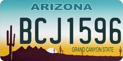 AZ license plate BCJ1596