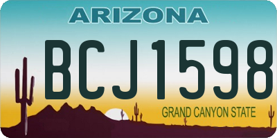 AZ license plate BCJ1598