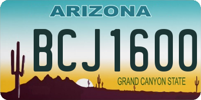 AZ license plate BCJ1600