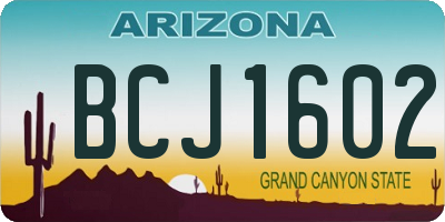 AZ license plate BCJ1602
