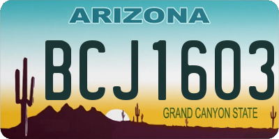 AZ license plate BCJ1603