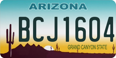 AZ license plate BCJ1604