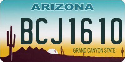 AZ license plate BCJ1610