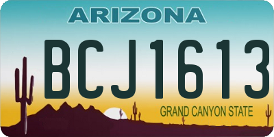 AZ license plate BCJ1613