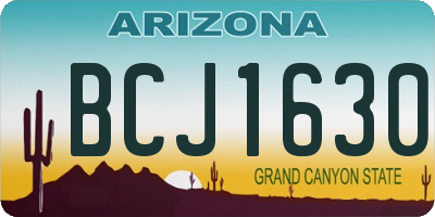 AZ license plate BCJ1630